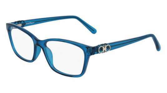 Ferragamo SF2935 Eyeglasses, (432) TRANSPARENT TURQUOISE