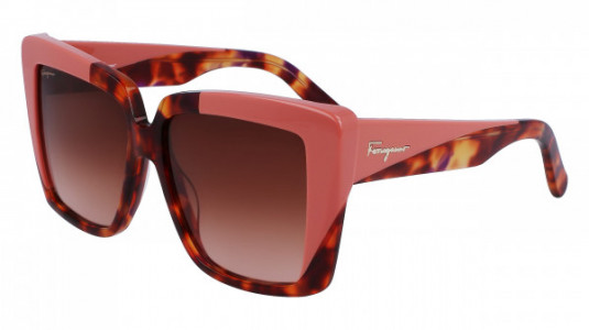 Ferragamo SF1060S Sunglasses, (641) RED TORTOISE/ROSE