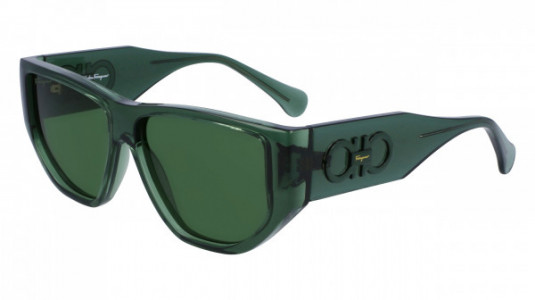 Ferragamo SF1077S Sunglasses, (317) TRANSPARENT GREEN