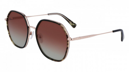 Longchamp LO163S Sunglasses, (749) ROSE GOLD/GREEN CAMOU