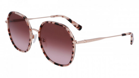 Longchamp LO163S Sunglasses, (780) ROSE GOLD/HAVANA
