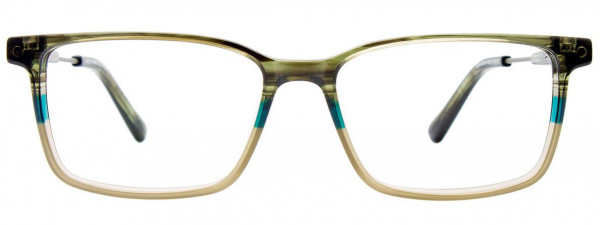 EasyClip EC600 Eyeglasses, 060 - Green & Dark Green & Lt Brown