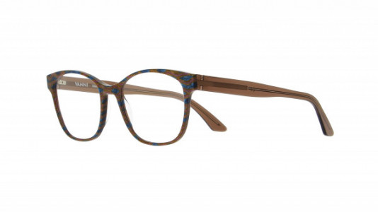 Vanni Accent V1373 Eyeglasses, light blue-copper pearl Macro/ transparent brown temple