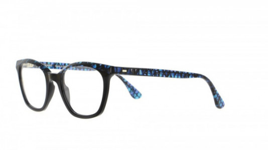 Vanni Blade V1480 Eyeglasses, solid black/ iridescent blue Tangram