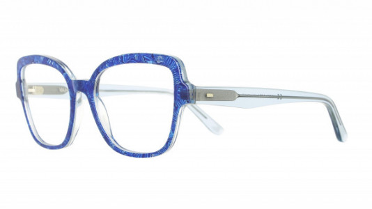 Vanni Colours V6521 Eyeglasses, blue pattern on trasparent blue base