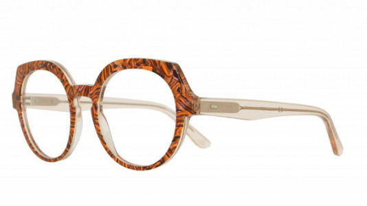 Vanni Colours V6522 Eyeglasses, orange and brown pattern on trasparent taupe base