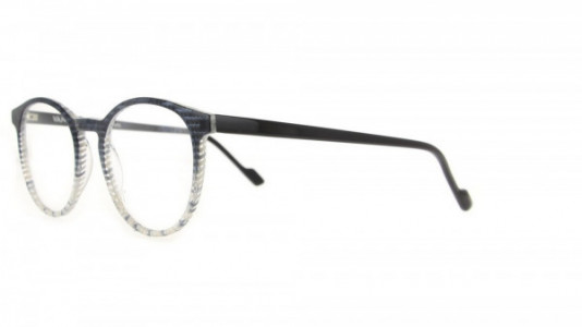 Vanni Accent V1322 Eyeglasses, gradient transparent grey on white Pixel/ black temple