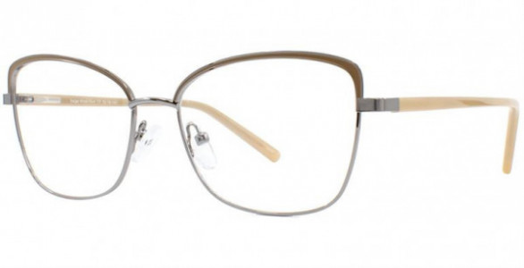 Cosmopolitan Saige Eyeglasses, Khaki/Gun