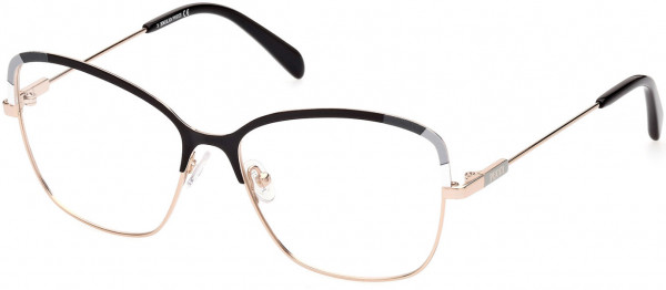 Emilio Pucci EP5202 Eyeglasses, 005 - Shiny Rose Gold With Black, Grey And White Enamel, Shiny Black