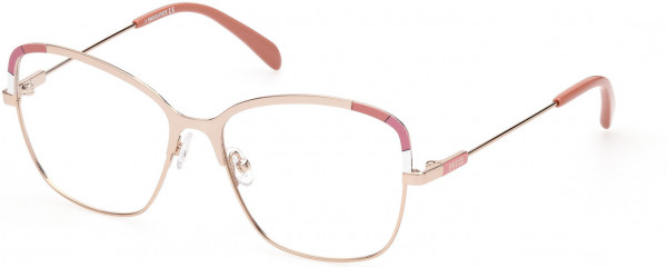 Emilio Pucci EP5202 Eyeglasses, 028 - Shiny Rose Gold With Rose And Pink Enamel, Shiny Pink