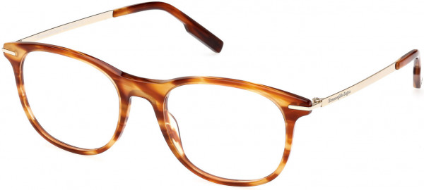 Ermenegildo Zegna EZ5245 Eyeglasses, 052 - Shiny Striped Brown, Shiny Pale Gold