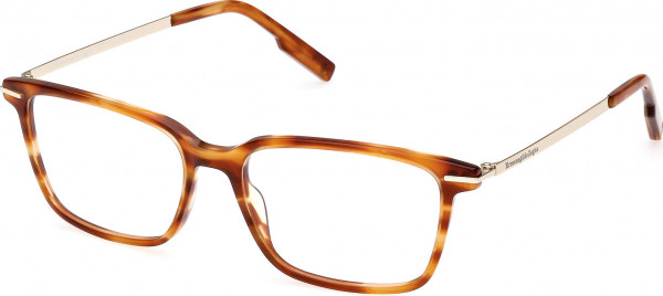 Ermenegildo Zegna EZ5246 Eyeglasses, 052 - Light Brown/Striped / Shiny Pale Gold