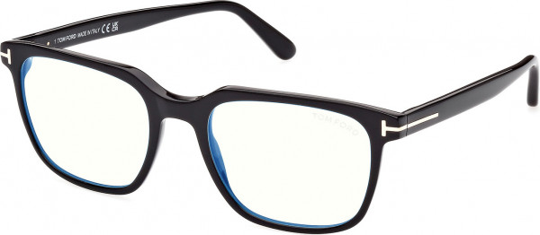 Tom Ford FT5818-F-B Eyeglasses, 001 - Shiny Black / Shiny Black