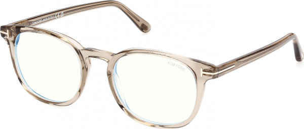 Tom Ford FT5819-B Eyeglasses, 057 - Shiny Beige / Shiny Beige