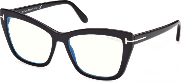 Tom Ford FT5826-B Eyeglasses, 001 - Shiny Black / Shiny Black