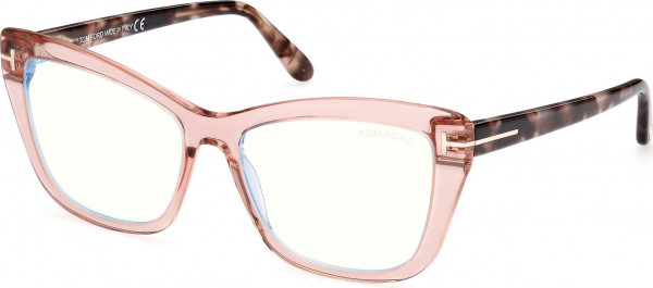 Tom Ford FT5826-B Eyeglasses, 072 - Shiny Light Pink / Coloured Havana