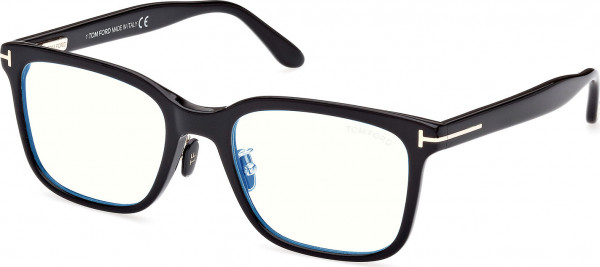 Tom Ford FT5853-D-B Eyeglasses, 001 - Shiny Black / Shiny Black
