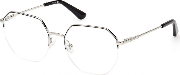 Guess GU2935 Eyeglasses, 005 - Black/Monocolor / Shiny Palladium