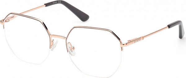 Guess GU2935 Eyeglasses, 028 - Grey/Monocolor / Shiny Pink Gold