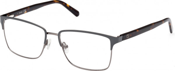 Guess GU50070 Eyeglasses, 020 - Shiny Gunmetal / Dark Havana