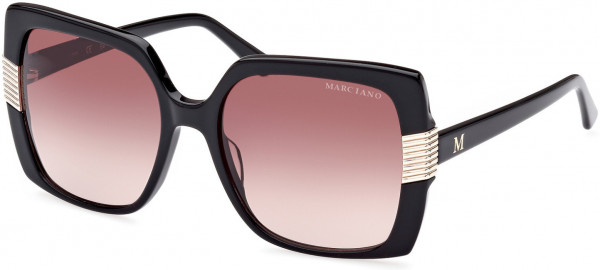 GUESS by Marciano GM0828 Sunglasses, 01F - Shiny Black  / Gradient Brown