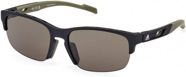 adidas SP0068 Sunglasses, 02N - Matte Black / Green