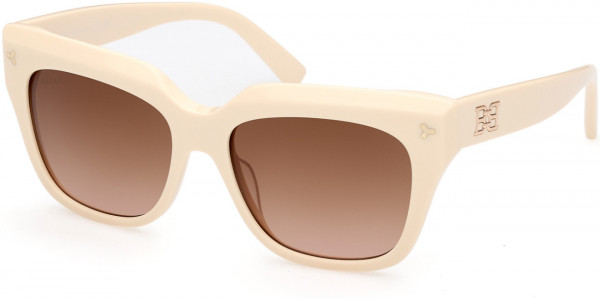 Bally BY0096 Sunglasses, 25F - Shiny Ivory / Gradient Rose Lenses