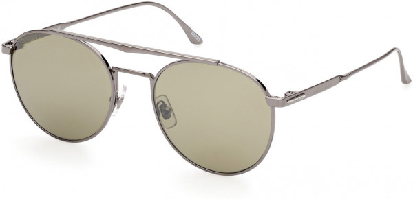 Longines LG0021 Sunglasses, 08Q - Shiny Gunmetal  / Green Mirror Lenses
