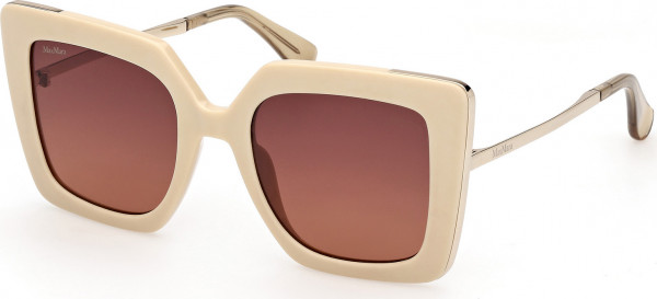 Max Mara MM0051 DESIGN4 Sunglasses, 25F - Shiny Ivory / Shiny Ivory