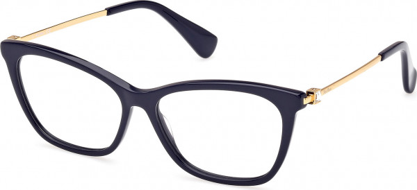 Max Mara MM5070 Eyeglasses, 092 - Shiny Blue / Shiny Pale Gold