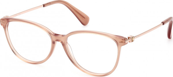 Max Mara MM5078 Eyeglasses, 059 - Shiny Beige / Shiny Rose Gold