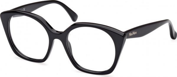 Max Mara MM5082 Eyeglasses, 001 - Shiny Black / Shiny Black