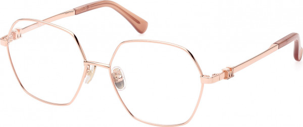Max Mara MM5087-D Eyeglasses, 033 - Shiny Pink Gold / Shiny Pink Gold