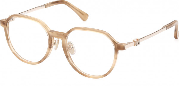Max Mara MM5088-D Eyeglasses, 056 - Beige Brown/Striped / Shiny Rose Gold