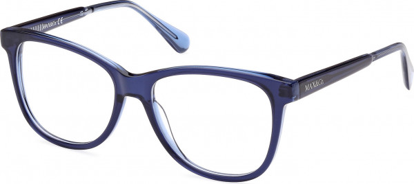 MAX&Co. MO5075 Eyeglasses, 092 - Shiny Blue / Shiny Blue