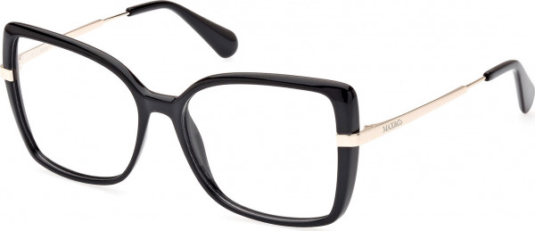 MAX&Co. MO5078 Eyeglasses, 001 - Shiny Black / Shiny Pale Gold