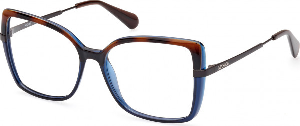 MAX&Co. MO5078 Eyeglasses, 056 - Havana/Monocolor / Shiny Dark Brown