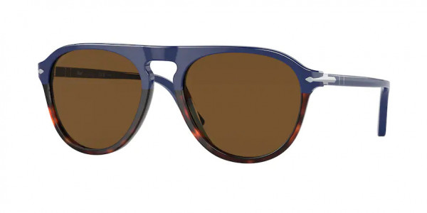 Persol PO3302S Sunglasses, 117857 BLU/HAVANA BROWN POLAR (BLUE)