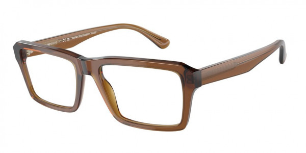 Emporio Armani EA3206F Eyeglasses, 5044 SHINY TRANSPARENT BROWN