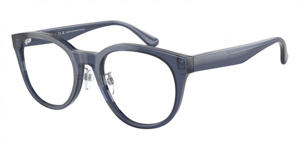 Emporio Armani EA3207F Eyeglasses, 5072 SHINY TRANSPARENT BLUE