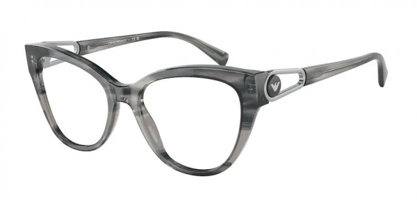 Emporio Armani EA3212 Eyeglasses, 5035 SHINY STRIPED GREY (GREY)