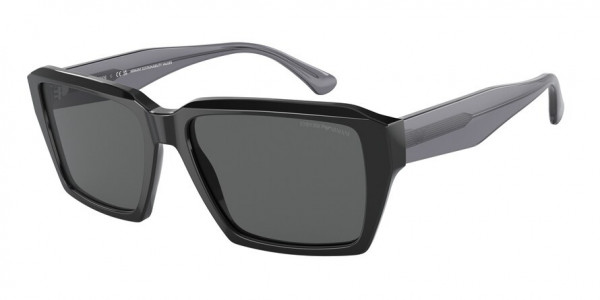 Emporio Armani EA4186F Sunglasses, 501787 SHINY BLACK DARK GREY (BLACK)
