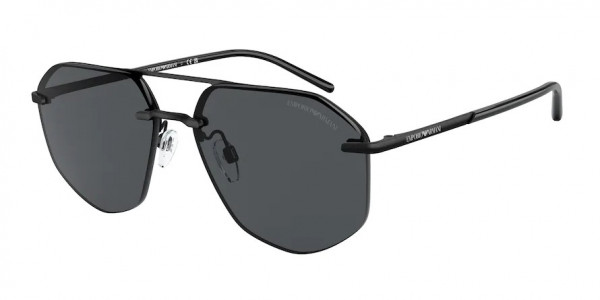Emporio Armani EA2132 Sunglasses, 300187 MATTE BLACK DARK GREY (BLACK)