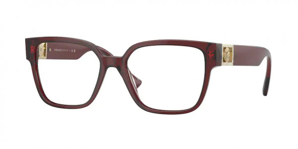 Versace VE3329B Eyeglasses, 5385 TRANSPARENT PARADE RED (RED)