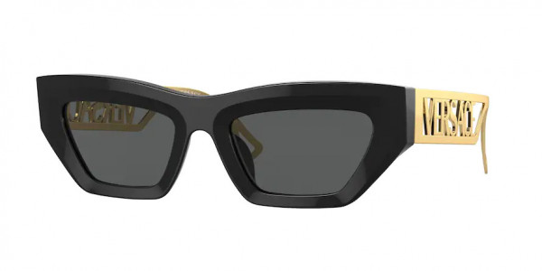 Versace VE4432U Sunglasses, GB1/87 BLACK DARK GREY (BLACK)