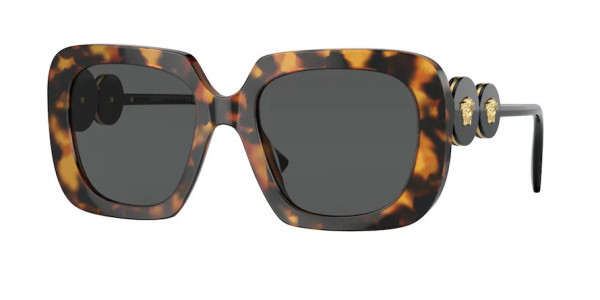Versace VE4434 Sunglasses, 511987 LIGHT HAVANA DARK GREY (TORTOISE)