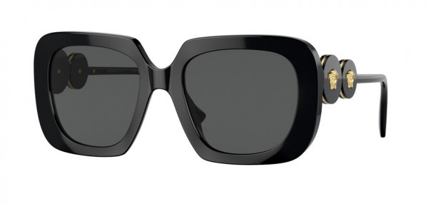 Versace VE4434F Sunglasses, GB1/87 BLACK DARK GREY (BLACK)