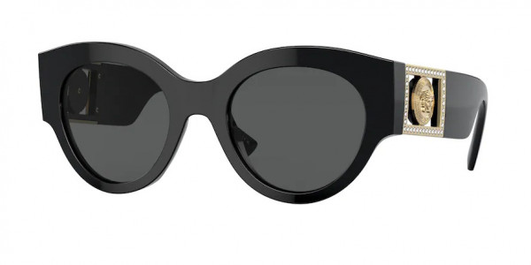 Versace VE4438B Sunglasses, GB1/87 BLACK DARK GREY (BLACK)