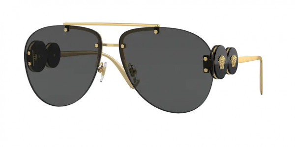 Versace VE2250 Sunglasses, 100287 GOLD DARK GREY (GOLD)