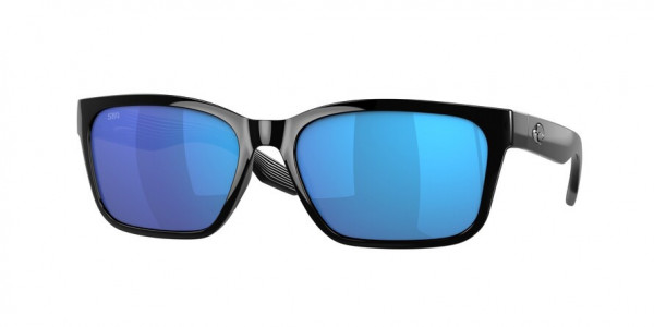 Costa Del Mar 6S9081 PALMAS Sunglasses, 908101 PALMAS BLACK BLUE MIRROR 580G (BLACK)